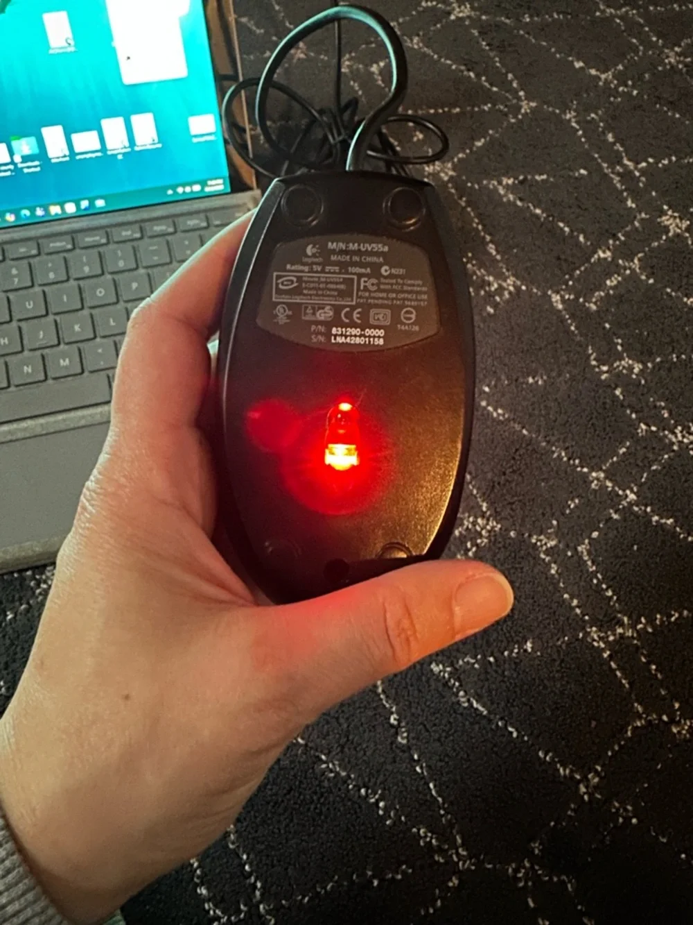 Logitech Brown Football-Style Wired USB Mouse